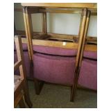 Pair of nice red cushion/wood chairs.  Great