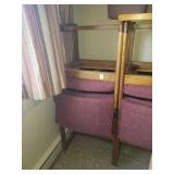 Pair of nice red cushion/wood chairs.  Great