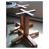 2 wood table bases.  Approximate size top base