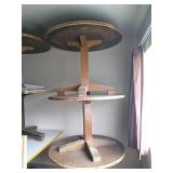 3 round wood tables.approximate size 39in. X