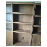 3 shelf, 2 door wood cabinets approximately