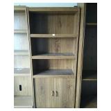 3 shelf, 2 door wood cabinets approximately