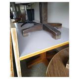 Square wood table and 3 heavy, sturdy, wood