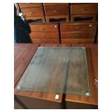 3 pcs of glass. Approx size 27in x 27in