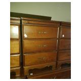 3 drawer wood side table. Approx size 1ftx 10in x