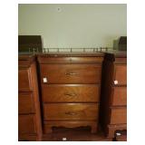 3 drawer wood side table. Approx size 1ftx 10in x