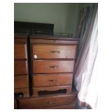 3 drawer wood side table. Approx size 1ftx 10in x