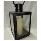 Metal & Glass Lantern with Flameless Candle