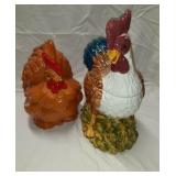 Rooster & Turkey Cookie Jars