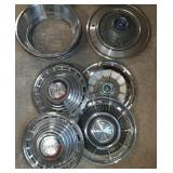 Large Group of Vintage Hub Caps Pontiac 15" Ford