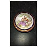 Courting couple covered dish 6 inch diameter