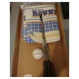 Large Grill cover & some cookout sticks & a ball