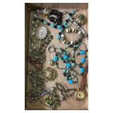 Flat of assorted jewelry