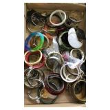 Flat of assorted jewelry mostly bracelets