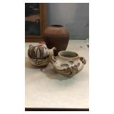 3 Southwestern pottery. All signed
