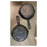 Griswold no. 3 cast iron skillet & another same