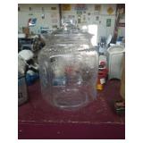 Modern clear glass planter peanut jar. Measures