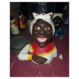 Large modern cast iron black americana bank.