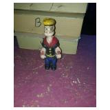Small modern cast iron popeye bank. Measures
