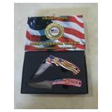 2pc trump commemorative knife set