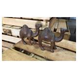 Pair of wood camels each 4 inches tall