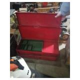 Red metal toolbox