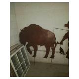 Large metal buffalo yard art