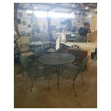 Metal patio table and 4 chairs