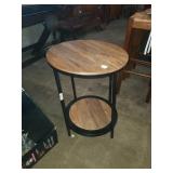 Modern wood with metal accents side table