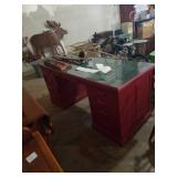 Large wood work bench/desk. Measures 5ft 8in x