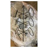 Box of 5 metal hanging wine bottle holders. Each