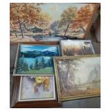 Group of 5 Nature Paintings 1 of them Approx