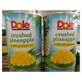 You get 6 large cans of crushed pineapple