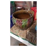 Planter and glass lady marked usa