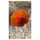 California pottery orange leaf bowl 6 inch