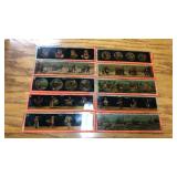 10 old glass slides