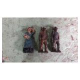 3 lead figures. 2 soldiers, 1 damsel in distress