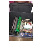 Tote with lid of collector cards. Mostly