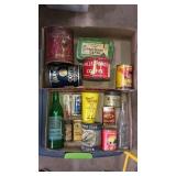 2 flats of old metal tins