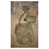Military backpack with water bottle