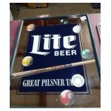 Lite Beer Billard Mirror 21x17