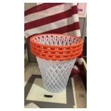 4 basketball hoop trash cans & bonus American