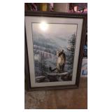 Cougar picture framed 35x26. Dedication on back