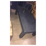 Wicker like coffee table And small stool seat