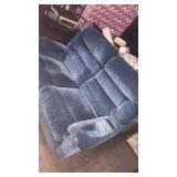 Blue lazy boy reclining end love seat