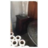 Cute cabinet and glass vase 30 1/3 in tall