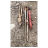 Post hole diggers and fence post plower