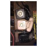 3 vintage phones and window shade