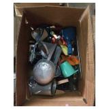Box full of vintage and modern kitchen unstinels