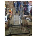 Group of 3 bag lady carts and walker